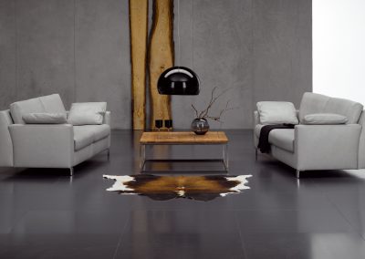 Sofa Flexplus von Ewald Schillig mit weißem Lederbezug