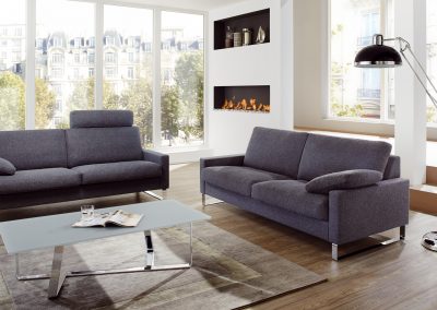 Sofa Classic 500 von Erpo mit grauem Stoffbezug