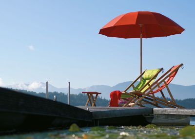 Pagodenschirm und Liegestuhl von Weishäupl