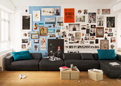 Ledersofa 187 von Freistil in schwarz